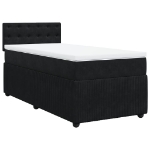 Giroletto a Molle con Materasso Nero 100x200 cm in Velluto