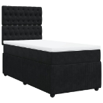 Giroletto a Molle con Materasso Nero 100x200 cm in Velluto