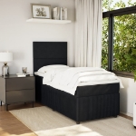 Giroletto a Molle con Materasso Nero 100x200 cm in Velluto