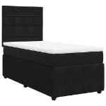 Giroletto a Molle con Materasso Nero 100x200 cm in Velluto