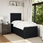 Giroletto a Molle con Materasso Nero 100x200 cm in Velluto