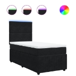 Giroletto a Molle con Materasso Nero 100x200 cm in Velluto