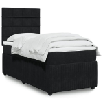 Giroletto a Molle con Materasso Nero 100x200 cm in Velluto