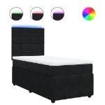 Giroletto a Molle con Materasso Nero 100x200 cm in Velluto