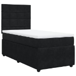 Giroletto a Molle con Materasso Nero 100x200 cm in Velluto