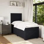 Giroletto a Molle con Materasso Nero 100x200 cm in Velluto
