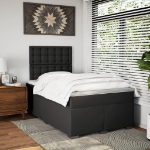 Giroletto a Molle con Materasso Nero 120x190 cm in Similpelle