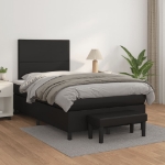 Giroletto a Molle con Materasso Nero 120x190 cm in Similpelle