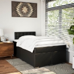 Giroletto a Molle con Materasso Nero 120x190 cm in Similpelle