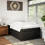 Giroletto a Molle con Materasso Nero 120x190 cm in Similpelle