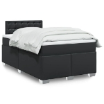 Giroletto a Molle con Materasso Nero 120x190 cm in Similpelle