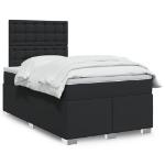Giroletto a Molle con Materasso Nero 120x190 cm in Similpelle