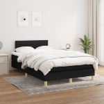 Giroletto a Molle con Materasso Nero 120x190 cm in Tessuto