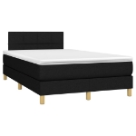 Giroletto a Molle con Materasso Nero 120x190 cm in Tessuto
