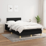Giroletto a Molle con Materasso Nero 120x190 cm in Tessuto