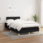 Giroletto a Molle con Materasso Nero 120x190 cm in Tessuto