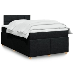 Giroletto a Molle con Materasso Nero 120x190 cm in Tessuto