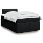 Giroletto a Molle con Materasso Nero 120x190 cm in Tessuto