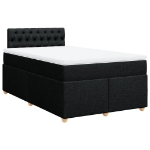 Giroletto a Molle con Materasso Nero 120x190 cm in Tessuto