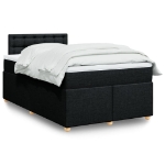 Giroletto a Molle con Materasso Nero 120x190 cm in Tessuto
