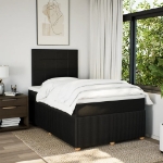 Giroletto a Molle con Materasso Nero 120x190 cm in Tessuto