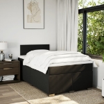 Giroletto a Molle con Materasso Nero 120x190 cm in Tessuto