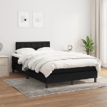 Giroletto a Molle con Materasso Nero 120x190 cm in Tessuto