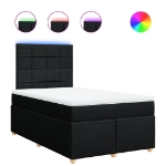 Giroletto a Molle con Materasso Nero 120x190 cm in Tessuto
