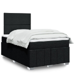 Giroletto a Molle con Materasso Nero 120x190 cm in Tessuto