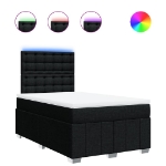 Giroletto a Molle con Materasso Nero 120x190 cm in Tessuto