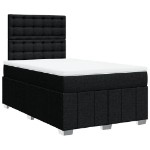Giroletto a Molle con Materasso Nero 120x190 cm in Tessuto
