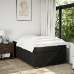 Giroletto a Molle con Materasso Nero 120x190 cm in Tessuto