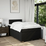 Giroletto a Molle con Materasso Nero 120x190 cm in Tessuto
