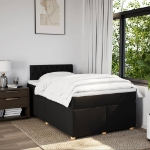 Giroletto a Molle con Materasso Nero 120x190 cm in Tessuto