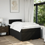 Giroletto a Molle con Materasso Nero 120x190 cm in Tessuto
