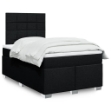 Giroletto a Molle con Materasso Nero 120x190 cm in Tessuto