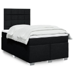 Giroletto a Molle con Materasso Nero 120x190 cm in Tessuto