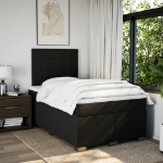Giroletto a Molle con Materasso Nero 120x190 cm in Tessuto