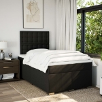 Giroletto a Molle con Materasso Nero 120x190 cm in Tessuto