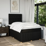 Giroletto a Molle con Materasso Nero 120x190 cm in Tessuto