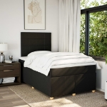 Giroletto a Molle con Materasso Nero 120x190 cm in Tessuto