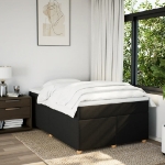Giroletto a Molle con Materasso Nero 120x190 cm in Tessuto