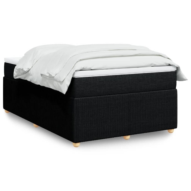 Giroletto a Molle con Materasso Nero 120x190 cm in Tessuto