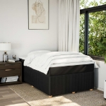 Giroletto a Molle con Materasso Nero 120x190 cm in Tessuto