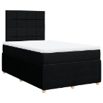 Giroletto a Molle con Materasso Nero 120x190 cm in Tessuto