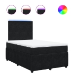 Giroletto a Molle con Materasso Nero 120x190 cm in Velluto