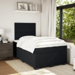 Giroletto a Molle con Materasso Nero 120x190 cm in Velluto