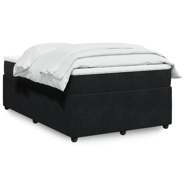 Giroletto a Molle con Materasso Nero 120x190 cm in Velluto