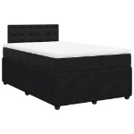 Giroletto a Molle con Materasso Nero 120x190 cm in Velluto