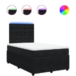 Giroletto a Molle con Materasso Nero 120x190 cm in Velluto
